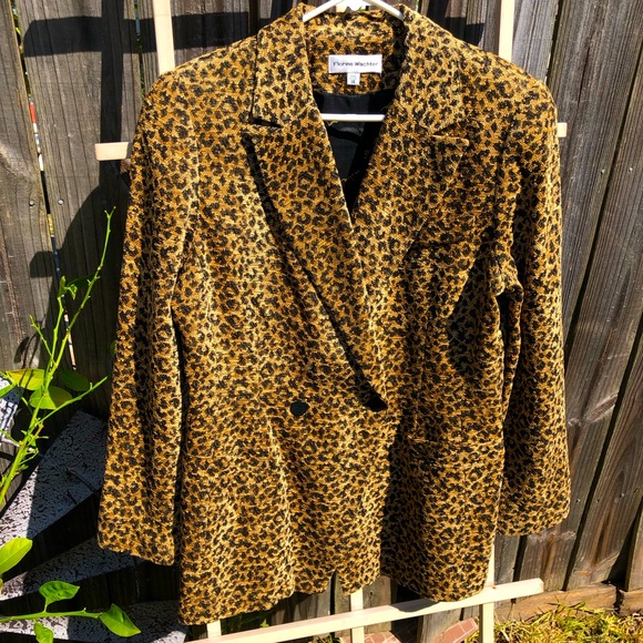 NEW Vintage Florine Wachter Animal Print Blazer Jacket 14 - Picture 1 of 8